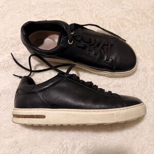 Birkenstock Black Leather Sneakers with White Sole